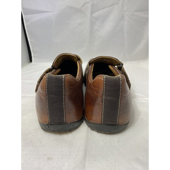 VINTAGE Clarks Mary Jane Closed-Toe Loafers 7M Brown Leather Fit Like 9W - Picture 4 of 9